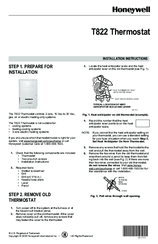 Honeywell T822 Installation Instructions