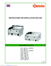 Bartscher FTH - 60GL Instructions For Installation And Use Manual