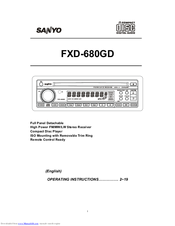 Sanyo FXD-680GD Operating Instructions Manual