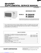 Sharp R-390AW Supplemental Service Manual