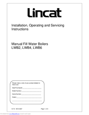 Lincat LWB2 Installation, Operating And Servicing Instructions