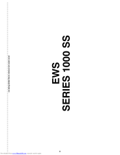 EcoWater series 1000 ss Manual