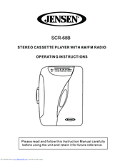Jensen SCR-68B Operating Instructions Manual