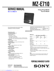 Sony Walkman MZ-E710 Service Manual