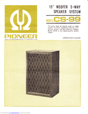 Pioneer CS-99 Operation Manual