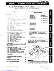 Sanyo SAP-CMRV2446EH Installation Instructions Manual