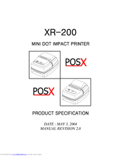 POS-X XR-200 Product Specification