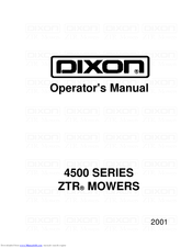 Dixon ZTR 4500 Series Operator's Manual
