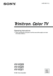 Sony Trinitron KV-XG29 Operating Instructions Manual