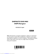 Simrad Shipmate GN30 mkII Operator's Manual