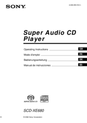 Sony SCD-XE680 Operating Instructions Manual