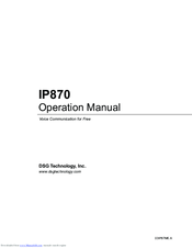 DSG IP870 Operation Manual
