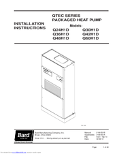 Bard Q60H1D Installation Instructions Manual