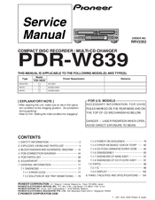 Pioneer PDR-W839 Service Manual