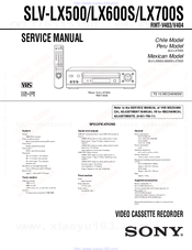 Sony SLV-LX700S Service Manual