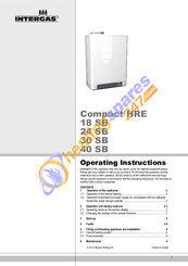 Intergas Compact HRE 40 SB Operating Instructions