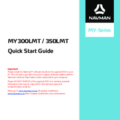 Navman MY300LMT Quick Start Manual