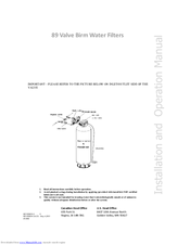 Hydrotech 89BM-100 Installation And Operation Manual