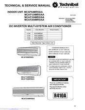 Technibel MCAF94MR5IAA Technical & Service Manual