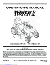 MTD 605 Series Operator's Manual