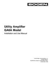 Bogen GA6A Installation And Use Manual