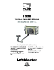 CAME FERNI Installation Manual