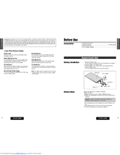 Panasonic CQ-VX1300W Operating Instructions Manual