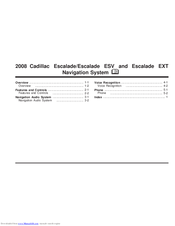 Cadillac 2008 escalade esv Navigation System Owner's Manual
