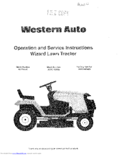 Western Auto AYP7143A69 Wizard Operation And Service