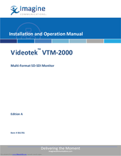 Imagine VTM-2000 Installation And Operation Manual