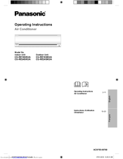 Panasonic CU-RE24SKUA Operating Instructions Manual
