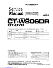 Bedienungsanleitung-Operating Instructions für Pioneer CT-W806DR 