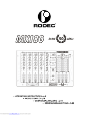 Rodec MX180 MKII Manuals | ManualsLib