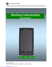 Sony Ericsson Xperia X10i Working Instructions