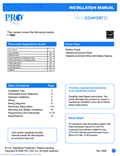 Pro1 IAQ True Comfort T905pro1 Installation & Maintenance
