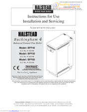 Halstead BFF40 Instructions For Use Installation And Servicing