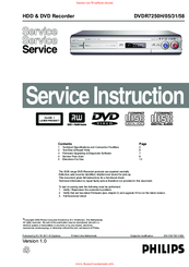 Philips DVDR7250H31 Service Manual