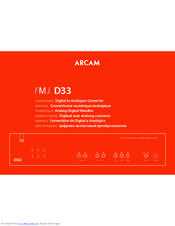 Arcam fmj D33 Handbook