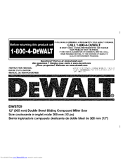 DeWalt DW709 Instruction Manual