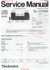 Technics SL-CH550 Service Manual