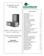 Climatemaster Tranquility TTV049 Series Manuals | ManualsLib