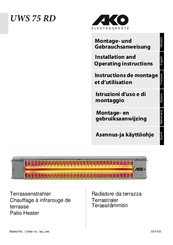 Ako UWS 75 RD Installation And Operating Instructions Manual