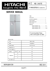 Hitachi R-W660ERU9-2 Service Manual