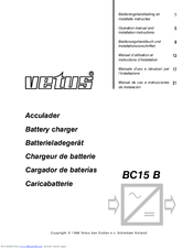 Vetus BC15 B Operation Manual And Installation Instructions