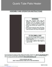 AZ Patio Heaters HLDS01-GTSS Assembly And Operation Instructions Manual