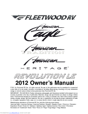 Fleetwood 2012 Revolution LE Owner's Manual
