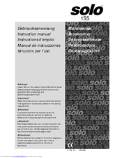 Solo 155 Instruction Manual