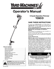 Yard Machines Y26CO Operator's Manual