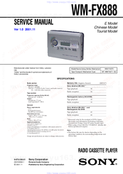 SONY WM-FX888 SERVICE MANUAL Pdf Download | ManualsLib