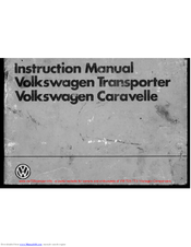 Volkswagen Caravelle Instruction Manual